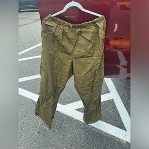 Army green parachute pants